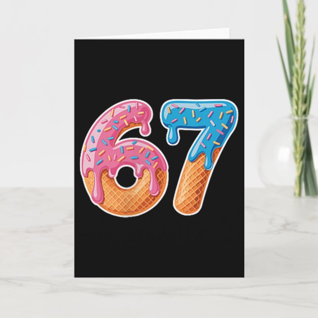 Tarjeta Helado Goteo Seis Siete 6 7 Meme 67  (Anverso)