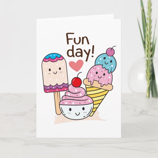 Tarjeta Helado lindo (Anverso)