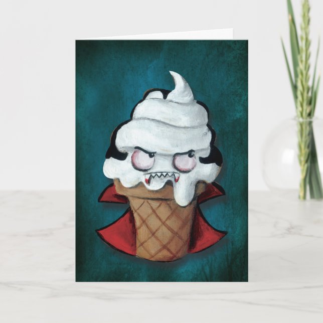 Tarjeta Helado lindo dulce del vampiro (Anverso)