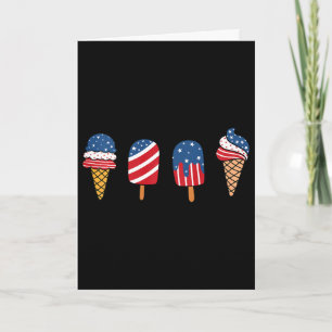 Tarjeta Helado para niños 4 de julio Postre fresco Patriót