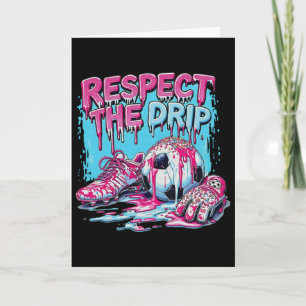 Tarjeta Helado que gotea fútbol Respeta el goteo 