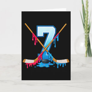 Tarjeta Helado que gotea hockey 7 años de edad juventud 7