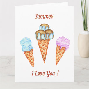 Tarjeta Helado te amo lindo verano   