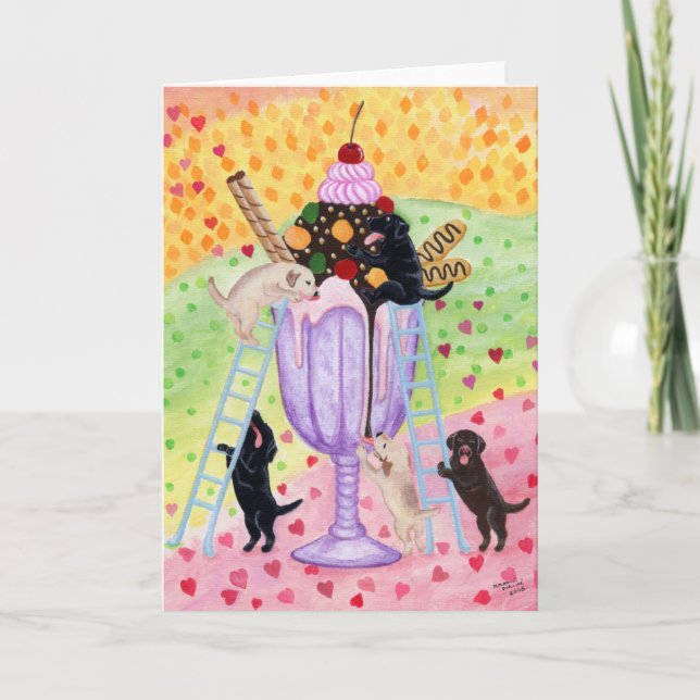 Tarjeta Helados Cream Labradors (Anverso)
