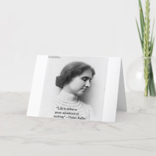 Tarjeta Helen Keller "La vida es aventura" Regalo de cita 