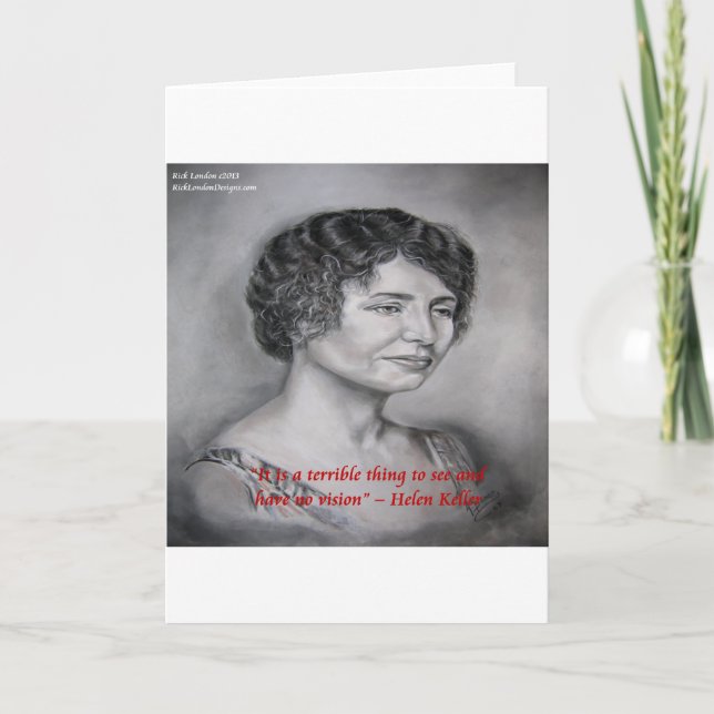 Tarjeta Helen Keller Tiene Cita De Sabiduría De Visión (Anverso)