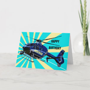 Tarjeta Helicóptero azul