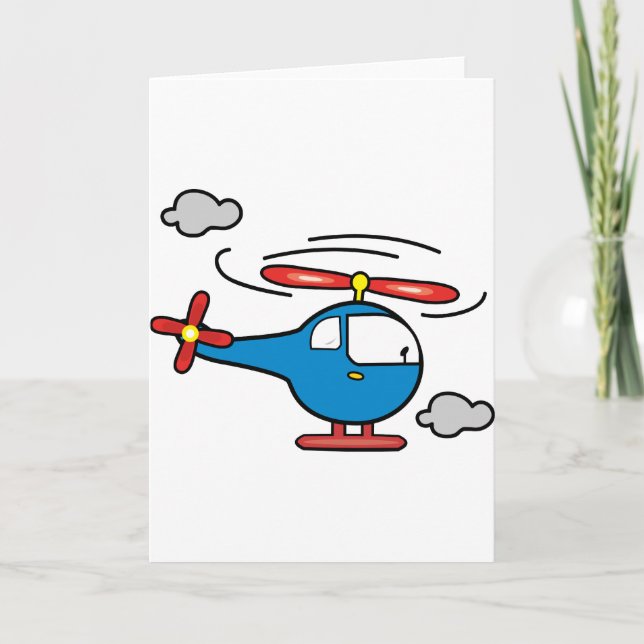 Tarjeta Helicóptero azul y rojo (Anverso)