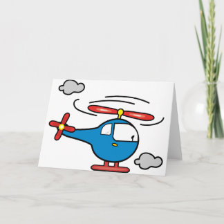 Tarjeta Helicóptero azul y rojo