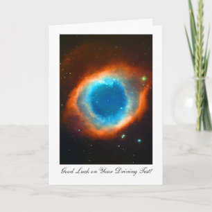 Tarjeta Helix Nebula - Buena suerte en tu prueba de conduc