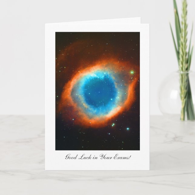Tarjeta Helix Nebula - Buena suerte en tus exámenes (Anverso)
