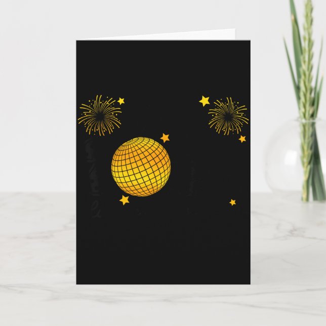 Tarjeta Hello 2026 Happy New Year 2026 Coquette Bow Disco  (Anverso)