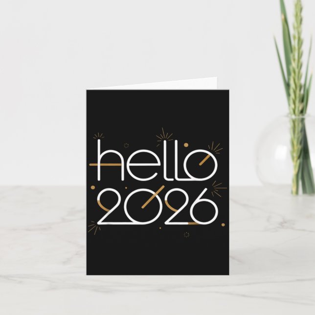 Tarjeta Hello 2026 Happy New Year Fireworks Celebration  (Anverso)