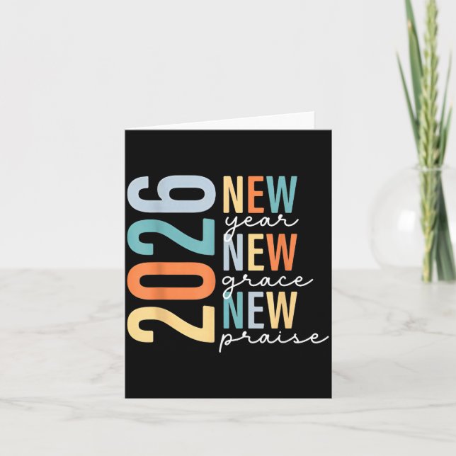 Tarjeta Hello 2026 New Year New Grace New Praise  (Anverso)