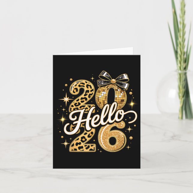 Tarjeta Hello 2026 New Year Party Family Matching Gift  (Anverso)