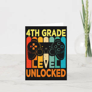 Tarjeta Hello 4º Grado de videojuego desbloqueado de nivel