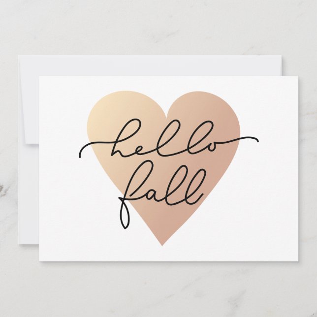 Tarjeta Hello Fall Love Heart (Anverso)