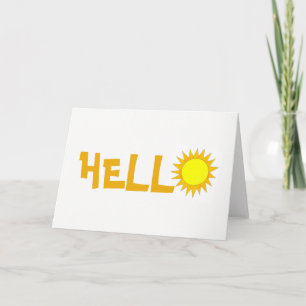 Tarjeta HELLO Hi Yellow Summer Sunshine Day Sun
