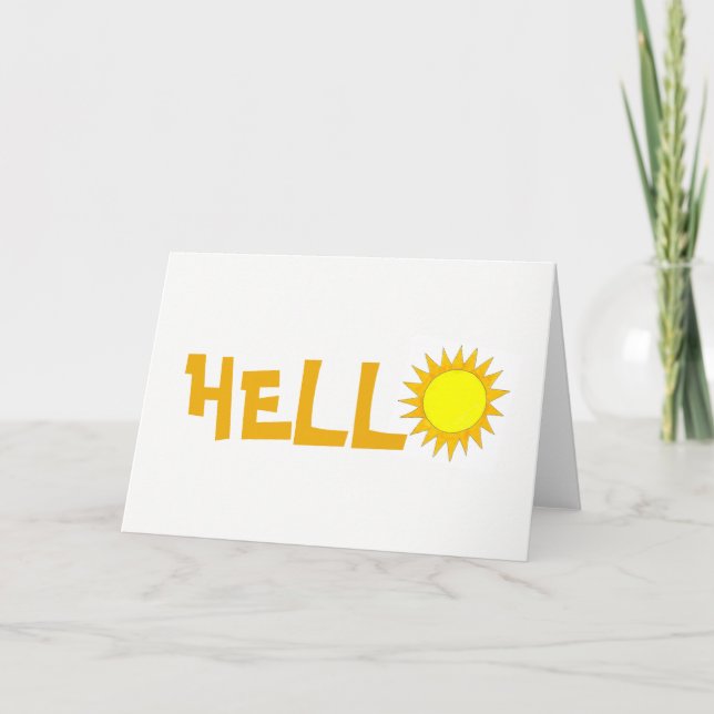 Tarjeta HELLO Hi Yellow Summer Sunshine Day Sun (Anverso)