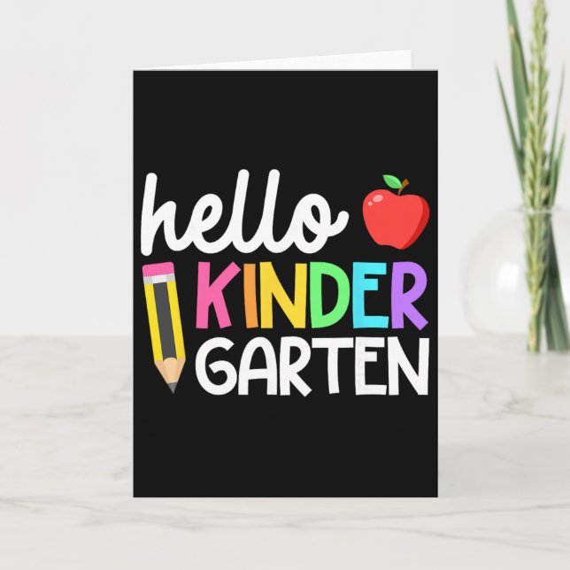 Tarjeta Hello Kindergarten Team Kinder Byck To School Teac (Anverso)