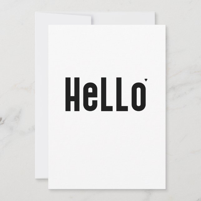 Tarjeta Hello - minimalistic typography card (Anverso)