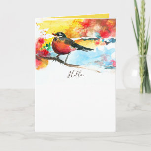 Tarjeta Hello Robin Greeting Standard