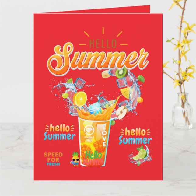 Tarjeta Hello Summer (flor amarilla)