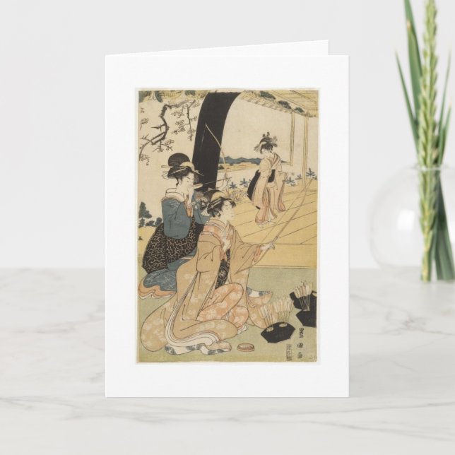 Tarjeta Hembras japonesas que practican el tiro al arco C. (Anverso)