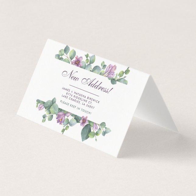 Tarjeta Hemos movido Eucalyptus nueva dirección de casa (Anverso)