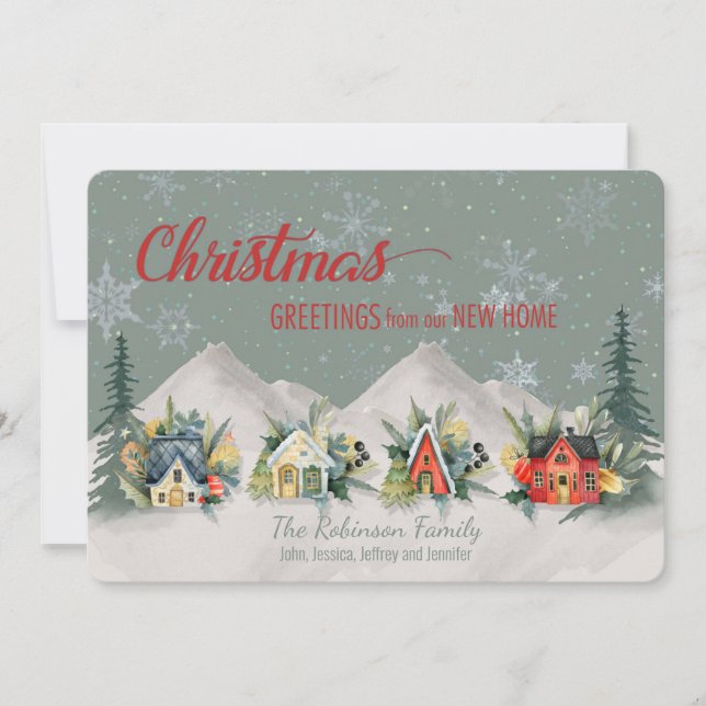 Tarjeta Hemos mudado la aldea de Navidades (Anverso)