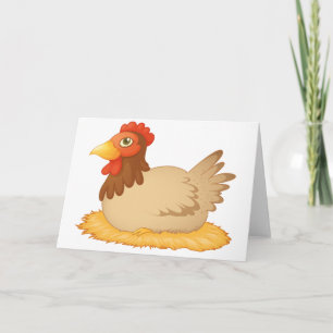 Tarjeta Hen En Las Cartas De Saludo De Los Huevos