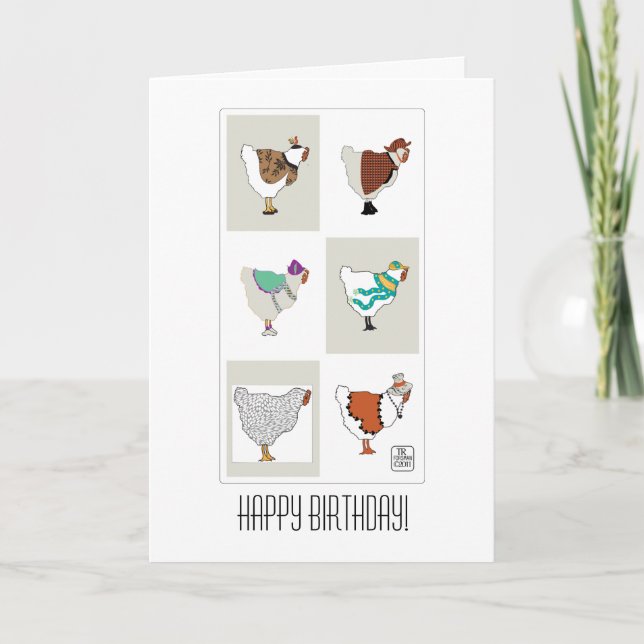 Tarjeta Hen (moda) cumpleaños High Art Card (Anverso)