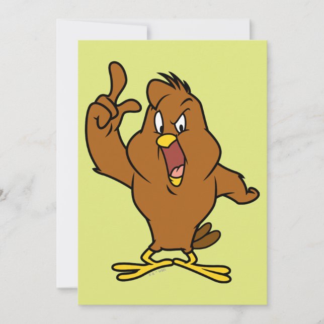 Tarjeta Henery Hawk Gritando (Anverso)