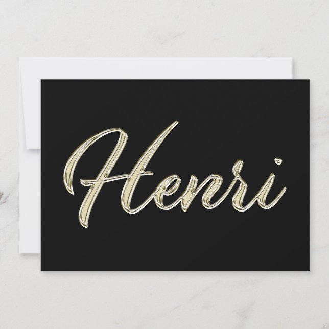 Tarjeta Henri Name white gold Handwriting Karte (Anverso)