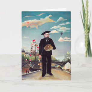 Tarjeta Henri Rousseau - Autorretrato-Paisaje