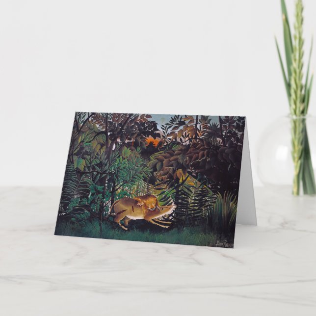 Tarjeta Henri Rousseau - El león hambriento (Anverso)