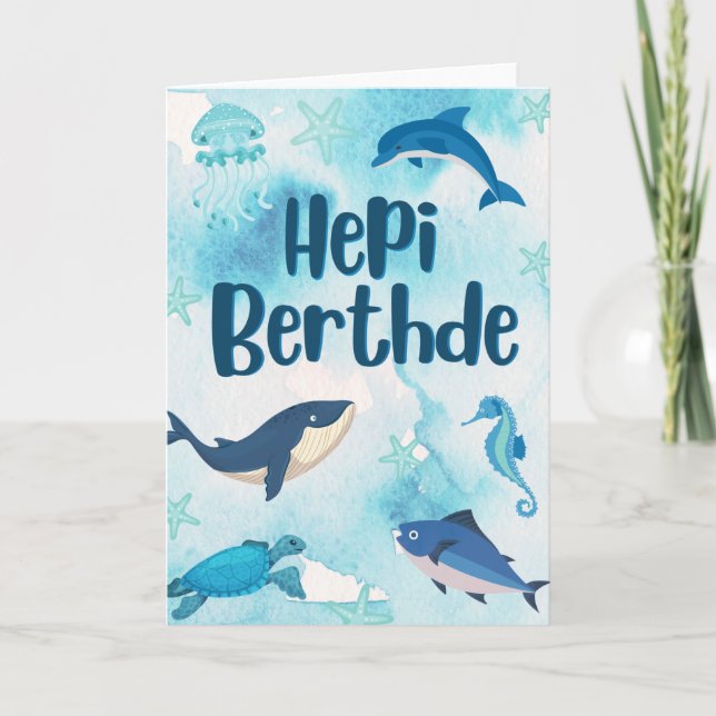 Tarjeta Hepi Birthde Papúa Nueva Guinea (Anverso)