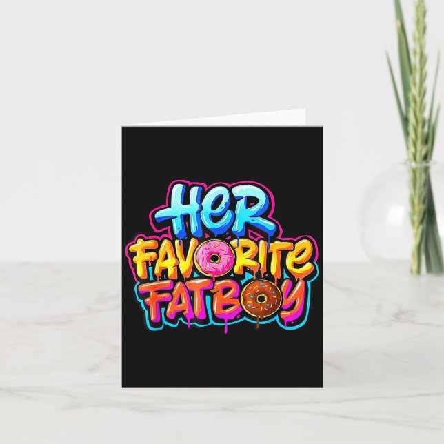 Tarjeta Her Favorite Fatboy Funny Donut Lover Humor  (Anverso)