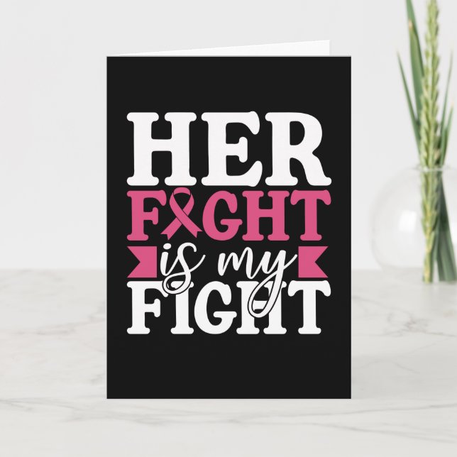 Tarjeta Her Fight My Fight Family Matching Breast Cancer (Anverso)