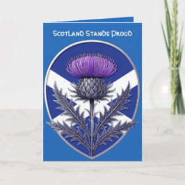 Tarjeta Heraldic Purple Thistle and Saltire 