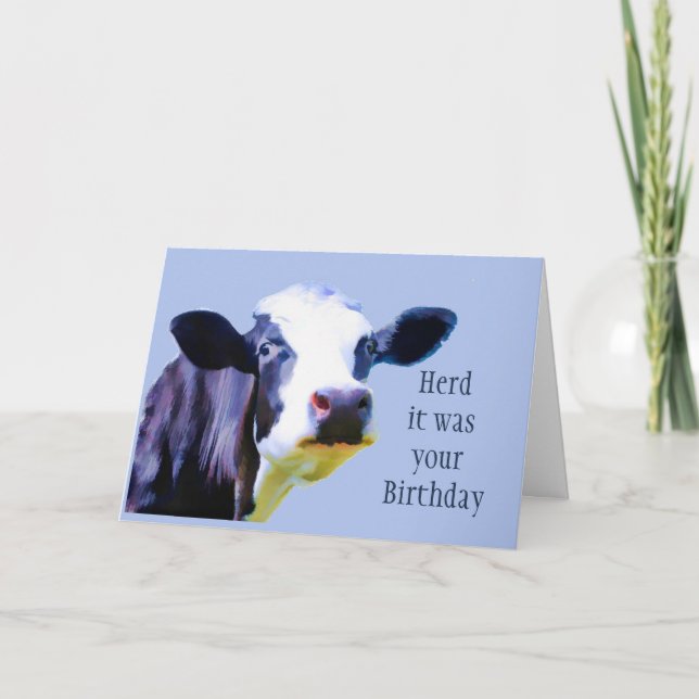 Tarjeta Herd fue tu humor de vaca de cumpleaños Hope (Anverso)