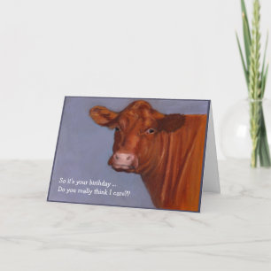 Tarjeta Hereford Beef Cow: ¿Me Importa Tu Cumpleaños?
