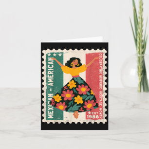 Tarjeta Herencia Hispana Mexicana de la Bailarina Floral W