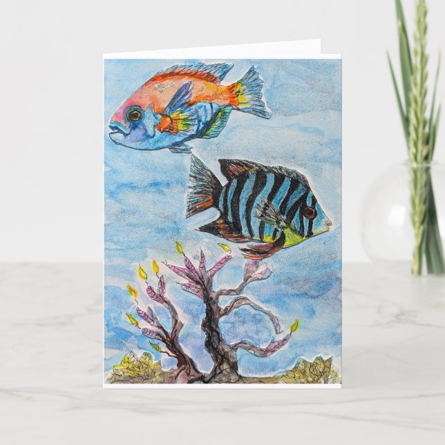 Tarjeta Here's Fishing You a Happy Birthday! (Anverso)