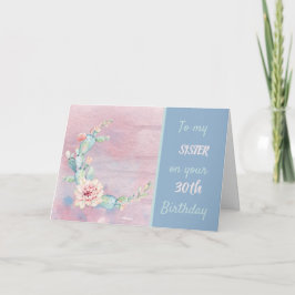 Tarjeta Hermana 30 Cactus acuarela de cumpleaños