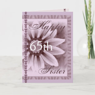 Tarjeta HERMANA - 65.o cumpleaños feliz - margarita de la