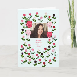 Tarjeta Hermana, cumpleaños, Rosas