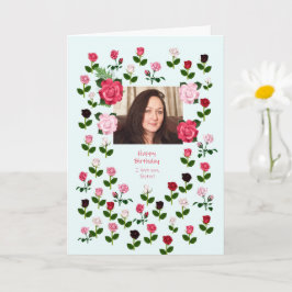 Tarjeta Hermana, cumpleaños, Rosas