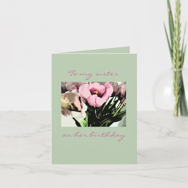 Tarjeta Hermana de cumpleaños - Felicidad (Anverso)