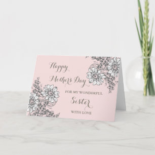 Tarjeta Hermana de Flores Blancas feliz Día de la Madre